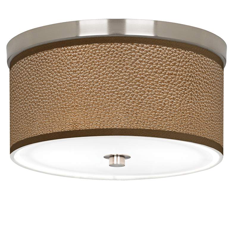 Image 1 Simulated Leatherette Giclee Nickel 10 1/4" Wide Ceiling Light