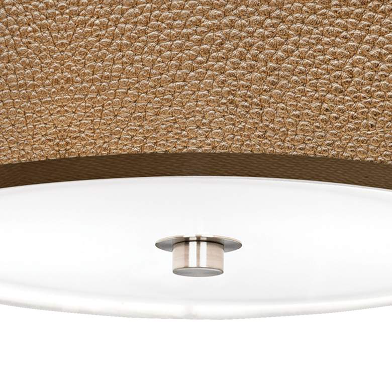 Image 3 Simulated Leatherette Giclee Nickel 10 1/4 inch Wide Ceiling Light more views