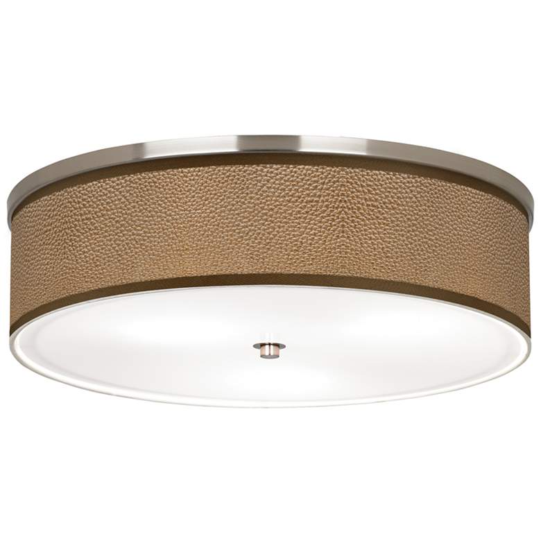 Image 1 Simulated Leatherette Giclee Nickel 20 1/4 inch Wide Ceiling Light