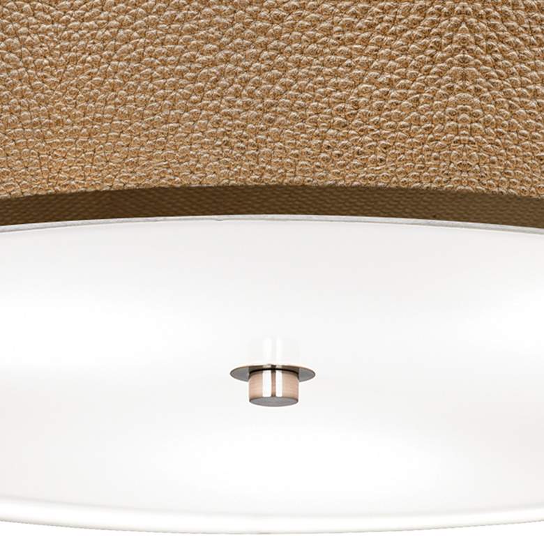 Image 3 Simulated Leatherette Giclee Nickel 20 1/4 inch Wide Ceiling Light more views