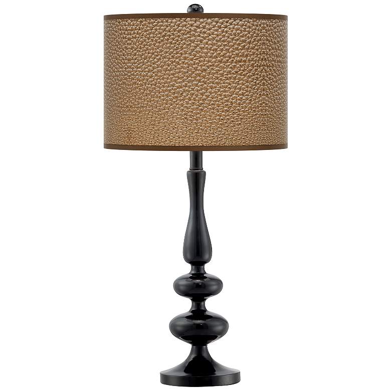 Image 1 Simulated Leatherette Giclee Paley Black Table Lamp