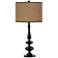 Simulated Leatherette Giclee Paley Black Table Lamp