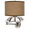 Simulated Leatherette Giclee Plug-In Swing Arm Wall Lamp