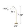 Simulated Leatherette Giclee Warm Gold Arc Floor Lamp