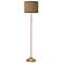 Simulated Leatherette Giclee Warm Gold Stick Floor Lamp