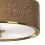 Simulated Leatherette Gold 14" Wide Ceiling Light
