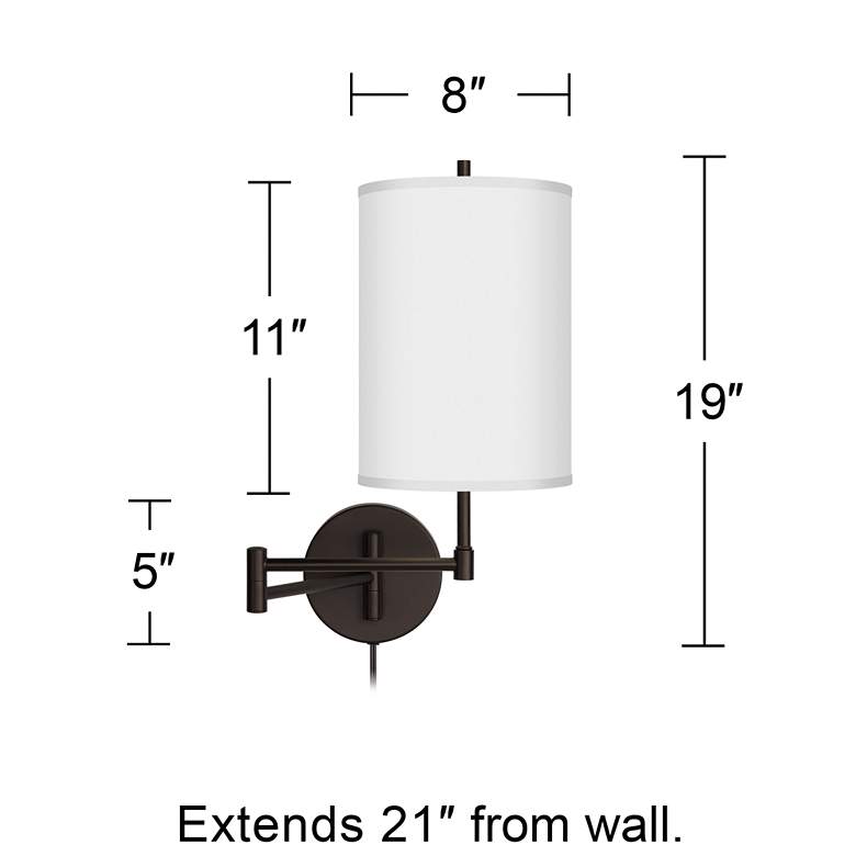 Image 6 Simulated Leatherette Tessa Bronze Swing Arm Wall Lamps Set of 2 more views