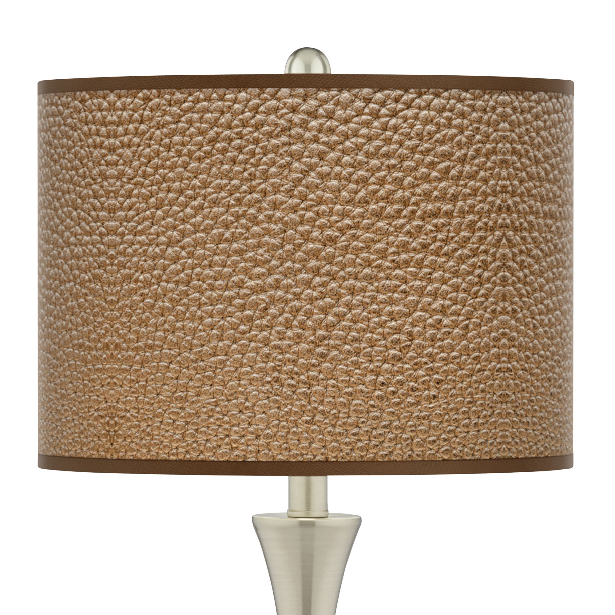 Image 2 Simulated Leatherette Trish 26 1/4"H Nickel Touch Table Lamps Set of 2 more views