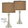 Simulated Leatherette Trish Nickel Touch Table Lamps Set of 2