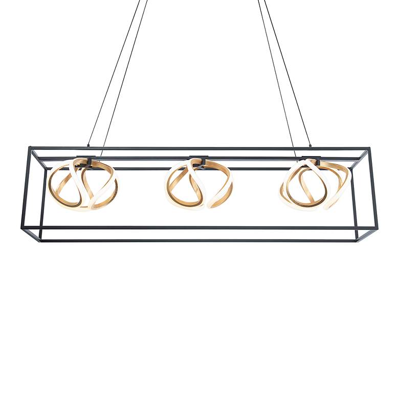 Image 2 Sinclair 10.25 inchH x 42.25 inchW 3-Light Linear Pendant in Black