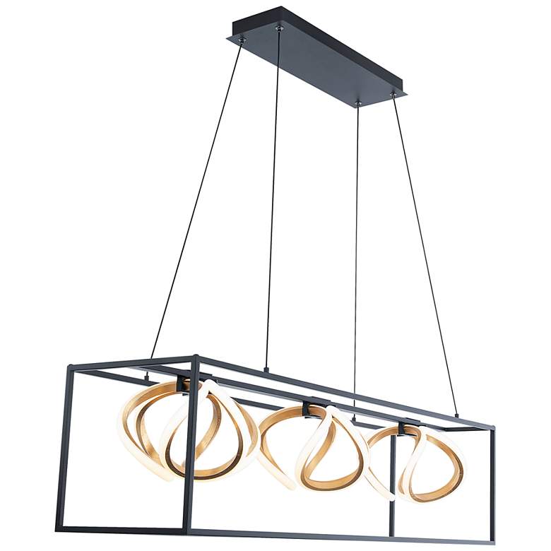 Image 3 Sinclair 10.25 inchH x 42.25 inchW 3-Light Linear Pendant in Black more views