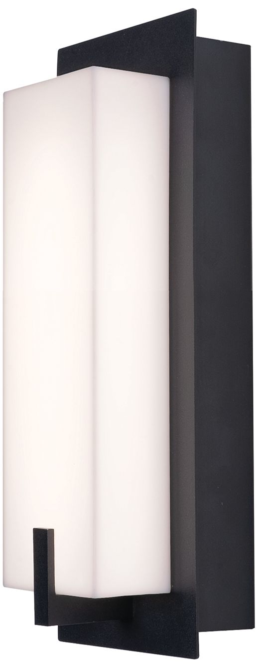 Image 2 Sinclair 10" High Black LED Wall Sconce with White Acrylic Shade more views