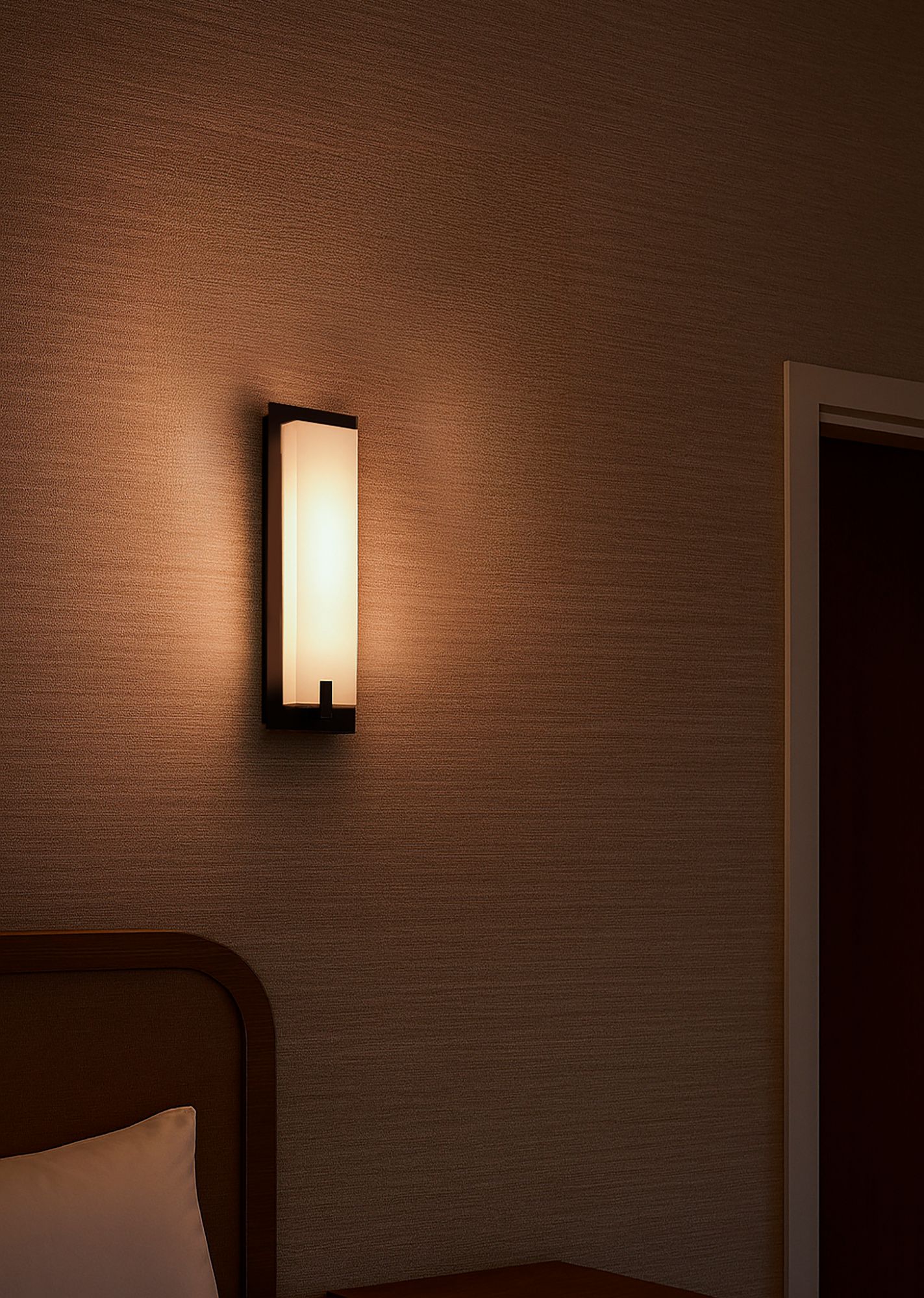 Image 3 Sinclair 10" High Black LED Wall Sconce with White Acrylic Shade more views