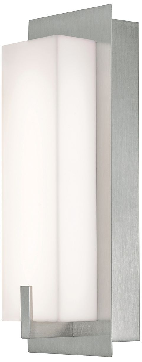 Image 2 Sinclair 10" High Satin Nickel LED Wall Sconce with White Acrylic Shade more views