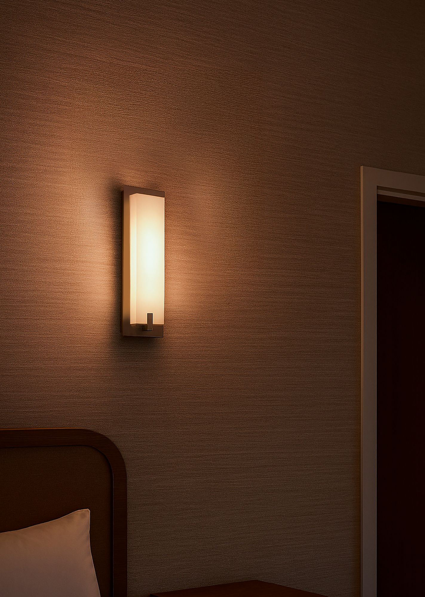 Image 3 Sinclair 10" High Satin Nickel LED Wall Sconce with White Acrylic Shade more views