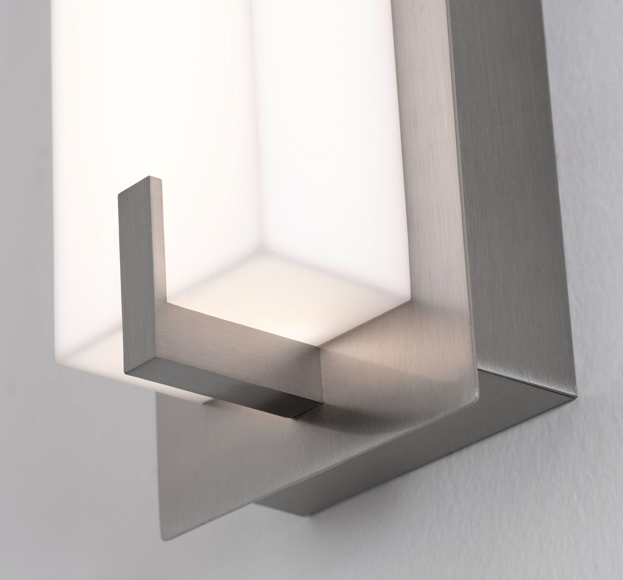 Image 4 Sinclair 10" High Satin Nickel LED Wall Sconce with White Acrylic Shade more views