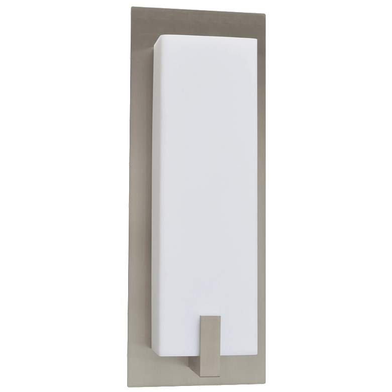 Image 1 Sinclair 10-in LED Sconce - Satin Nickel Finish - White Acrylic Shade