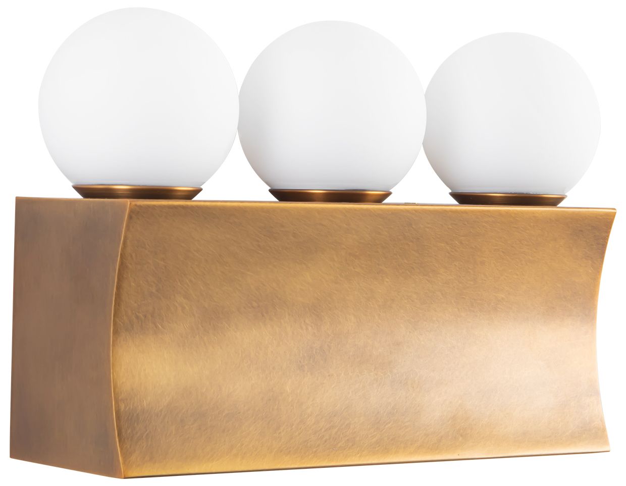 Image 3 Sinclair 12-in Vintage Brass dimmable LED Wall/Vanity Light more views