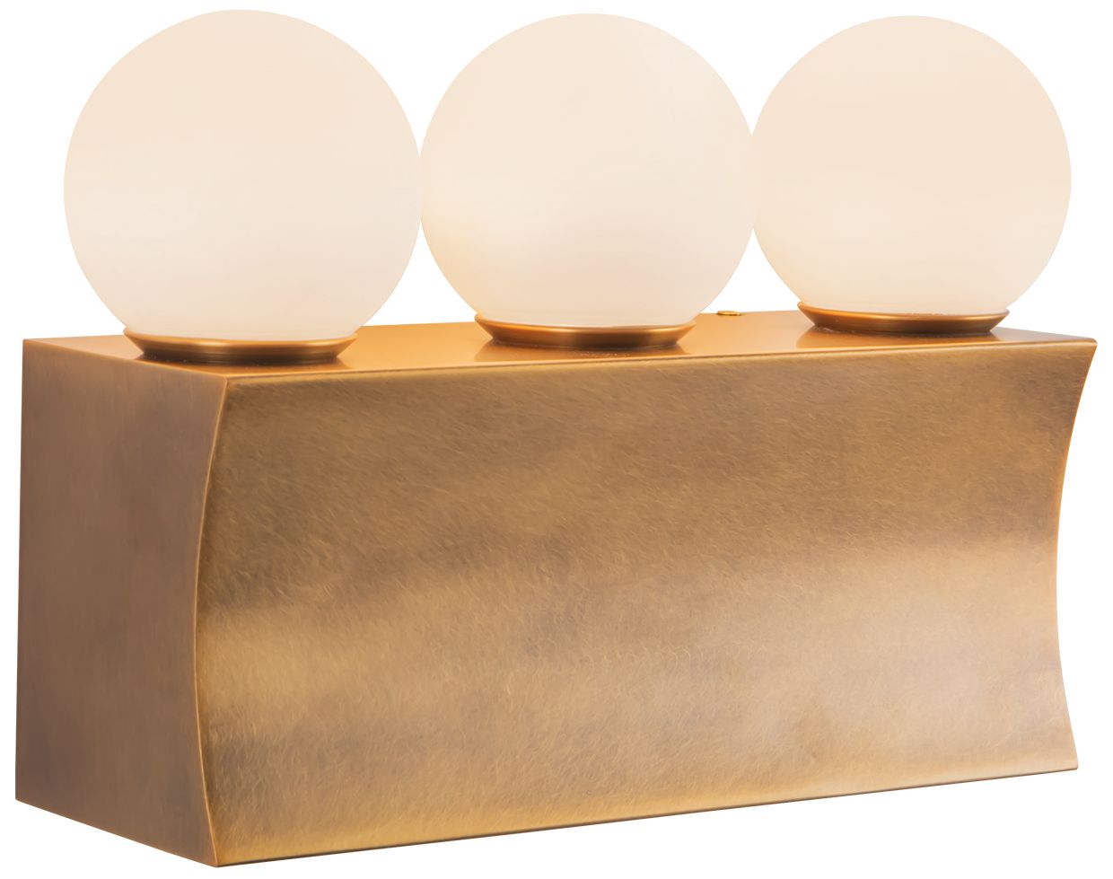 Image 4 Sinclair 12-in Vintage Brass dimmable LED Wall/Vanity Light more views