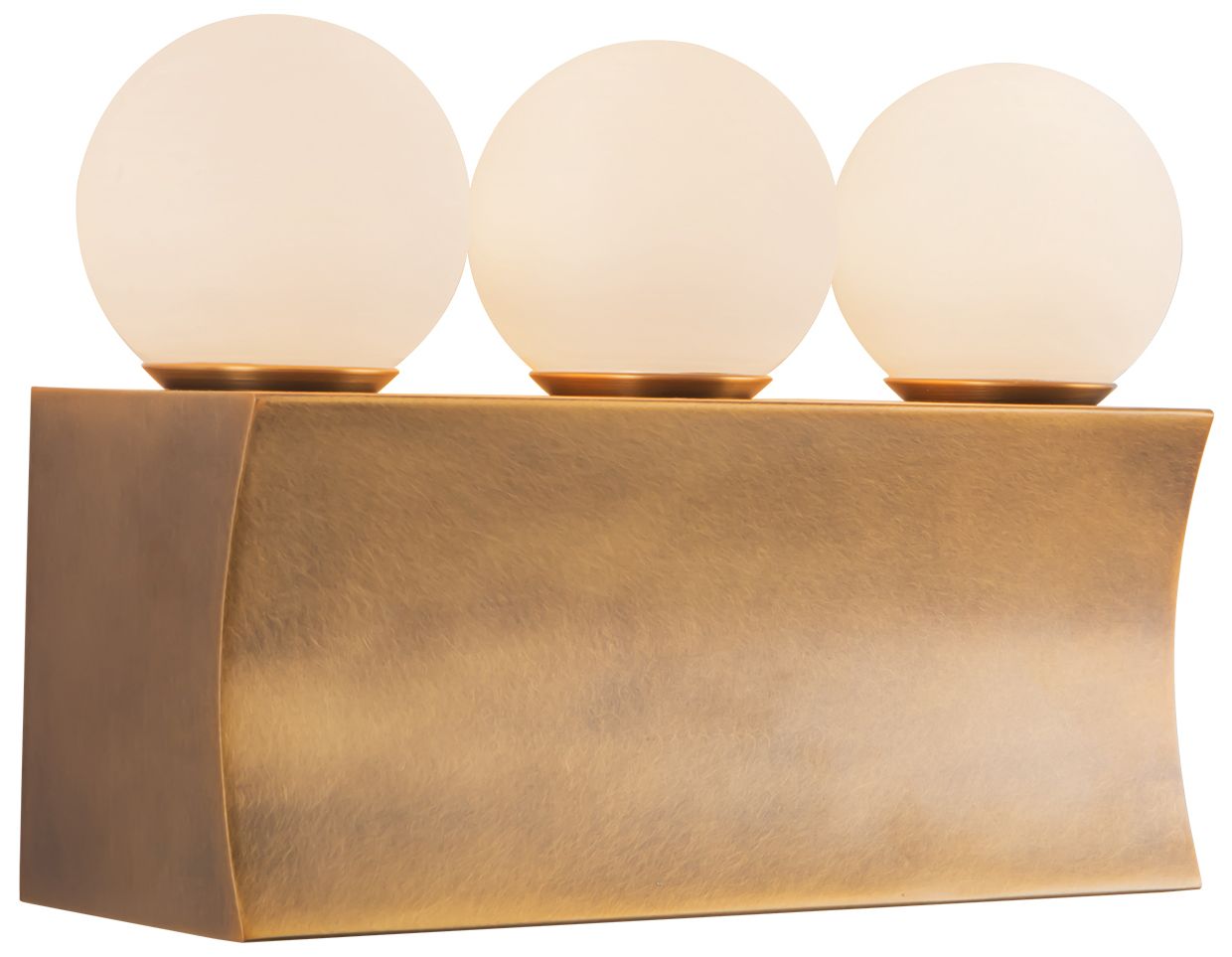 Image 6 Sinclair 12-in Vintage Brass dimmable LED Wall/Vanity Light more views