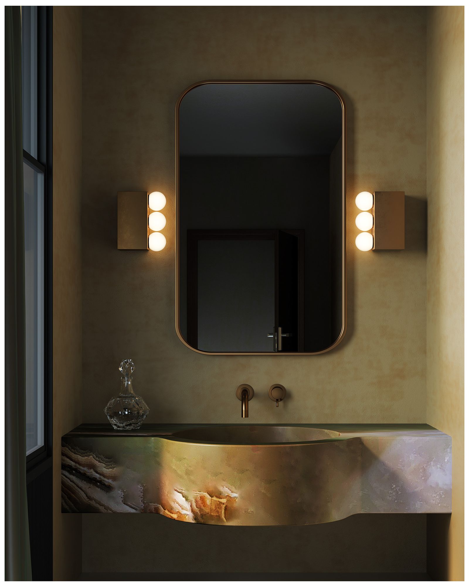 Image 7 Sinclair 12-in Vintage Brass dimmable LED Wall/Vanity Light more views