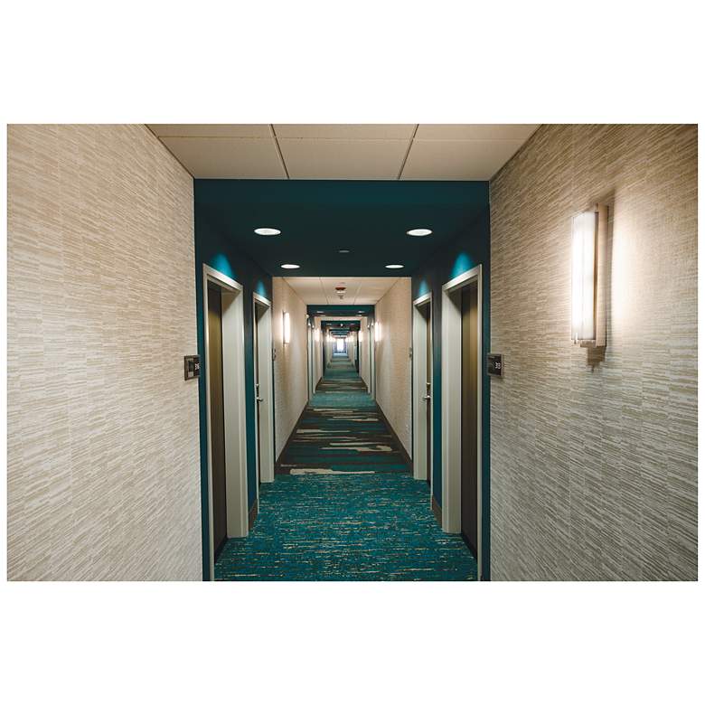Image 2 Sinclair 18-in LED Sconce - Satin Nickel Finish - White Acrylic Shade more views