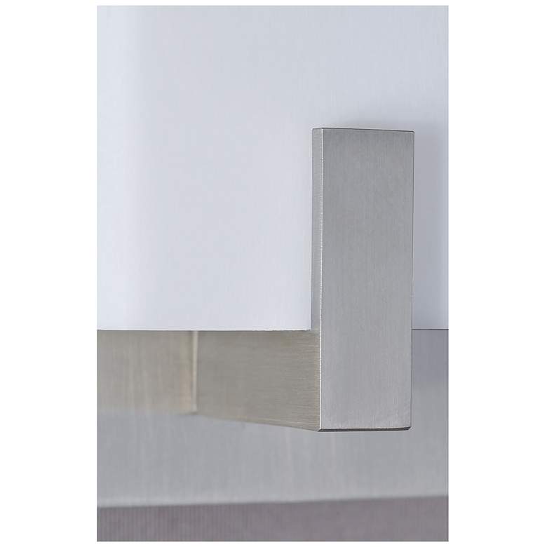 Image 3 Sinclair 18-in LED Sconce - Satin Nickel Finish - White Acrylic Shade more views