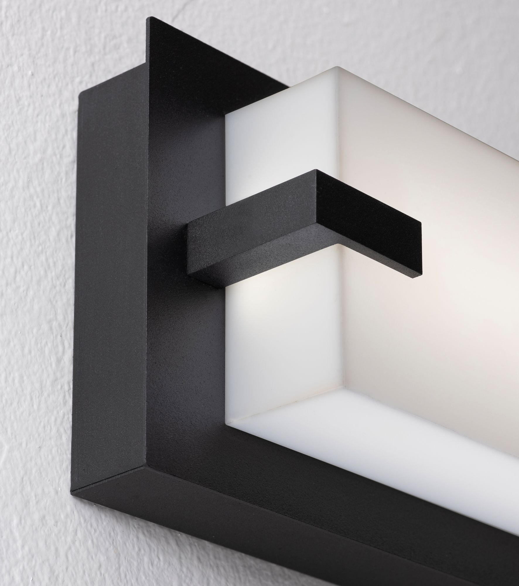 Image 2 Sinclair 24" Wide Black LED Vanity Light with White Acrylic Shade more views