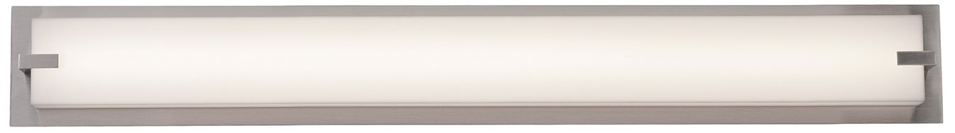 Image 3 Sinclair 36" Wide Satin Nickel LED Vanity Light with White Acrylic Shade more views
