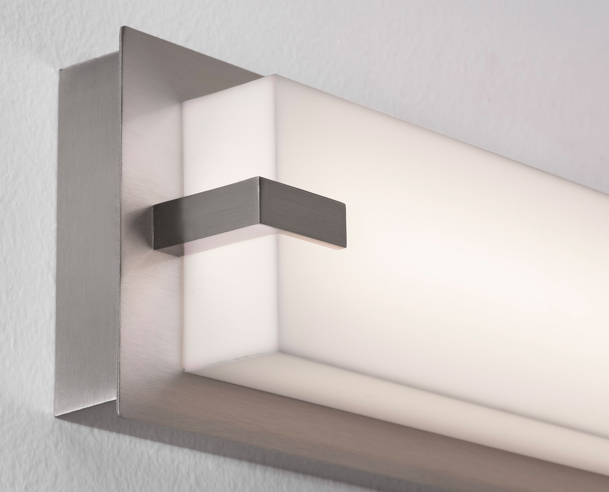 Image 4 Sinclair 36" Wide Satin Nickel LED Vanity Light with White Acrylic Shade more views