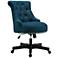 Sinclair Azure Blue Tufted Adjustable Swivel Office Chair