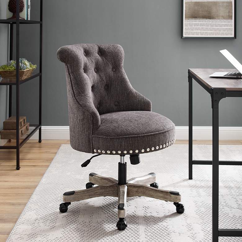 Image 1 Sinclair Charcoal Tufted Adjustable Swivel Office Chair