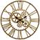 Sinclair Distressed Gold 32" Round Metal Wall Clock