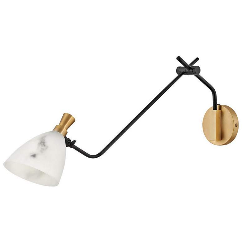 Image 1 Sinclair Heritage Brass and Black Swing Arm Wall Lamp