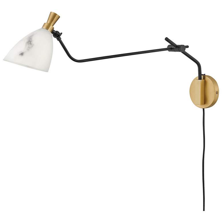 Image 3 Sinclair Heritage Brass and Black Swing Arm Wall Lamp more views