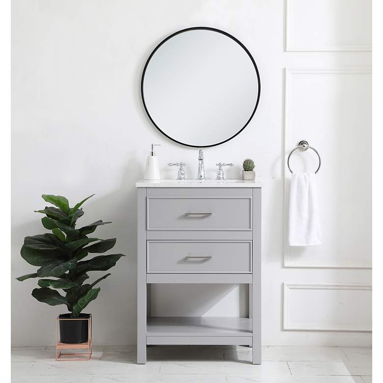 Image 7 Sinclaire 24" Wide Gray Single Sink Bathroom Vanity more views