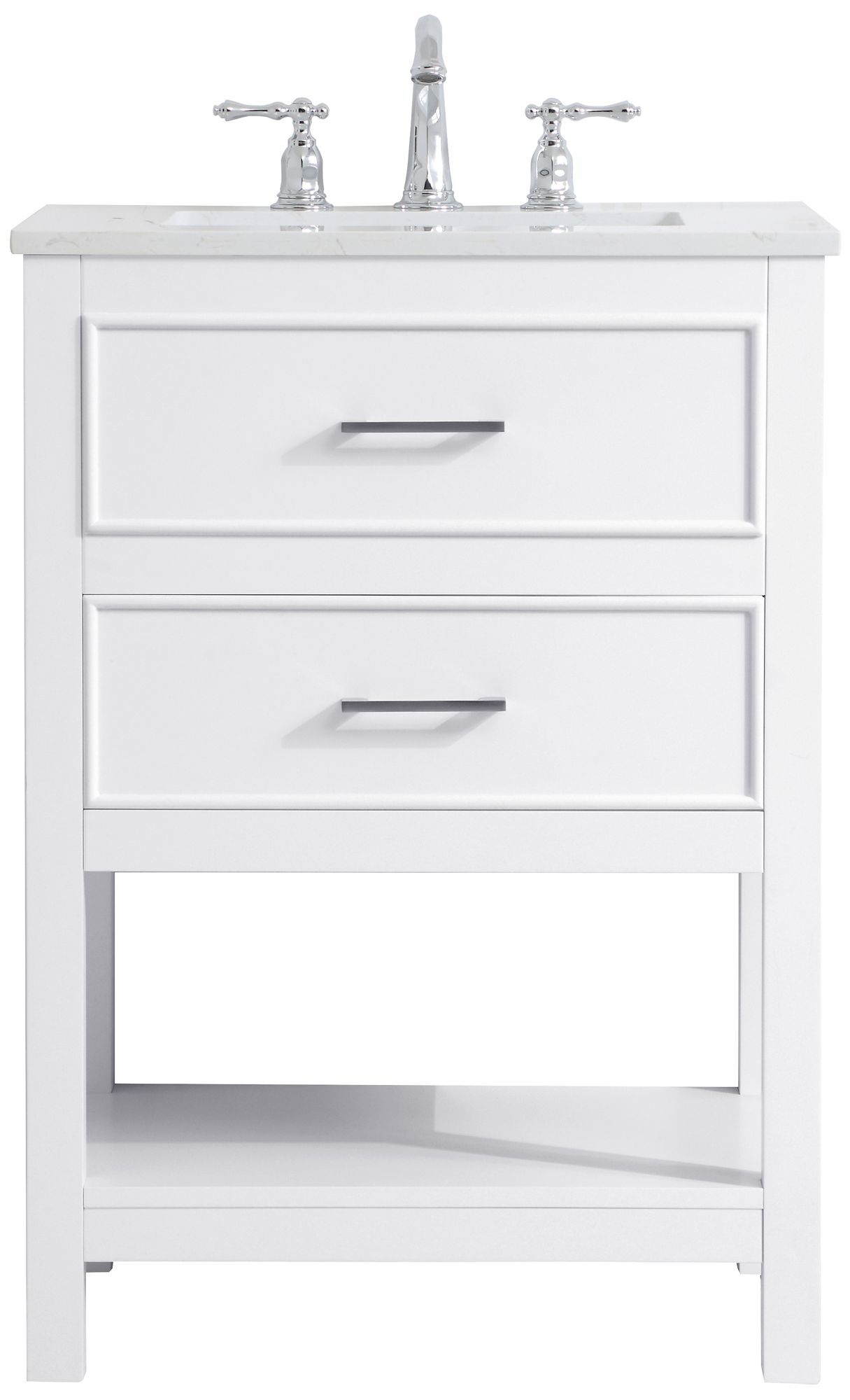Image 2 Sinclaire 24" Wide White Single Sink Bathroom Vanity