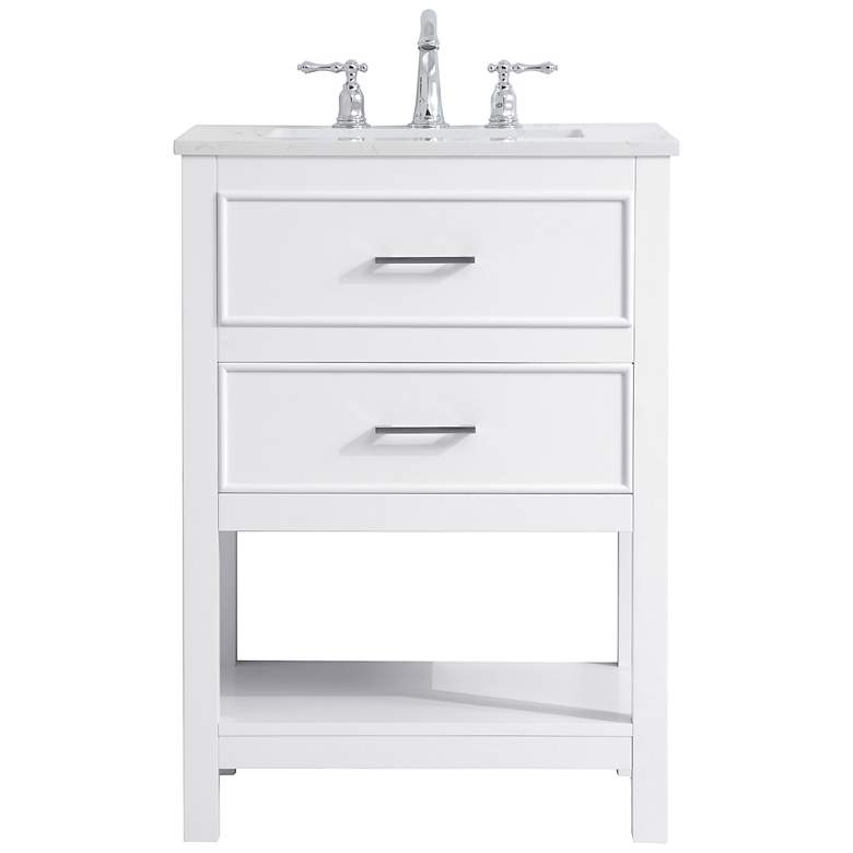 Image 2 Sinclaire 24" Wide White Single Sink Bathroom Vanity