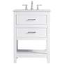 2_Sinclaire 24" Wide White Single Sink Bathroom Vanity