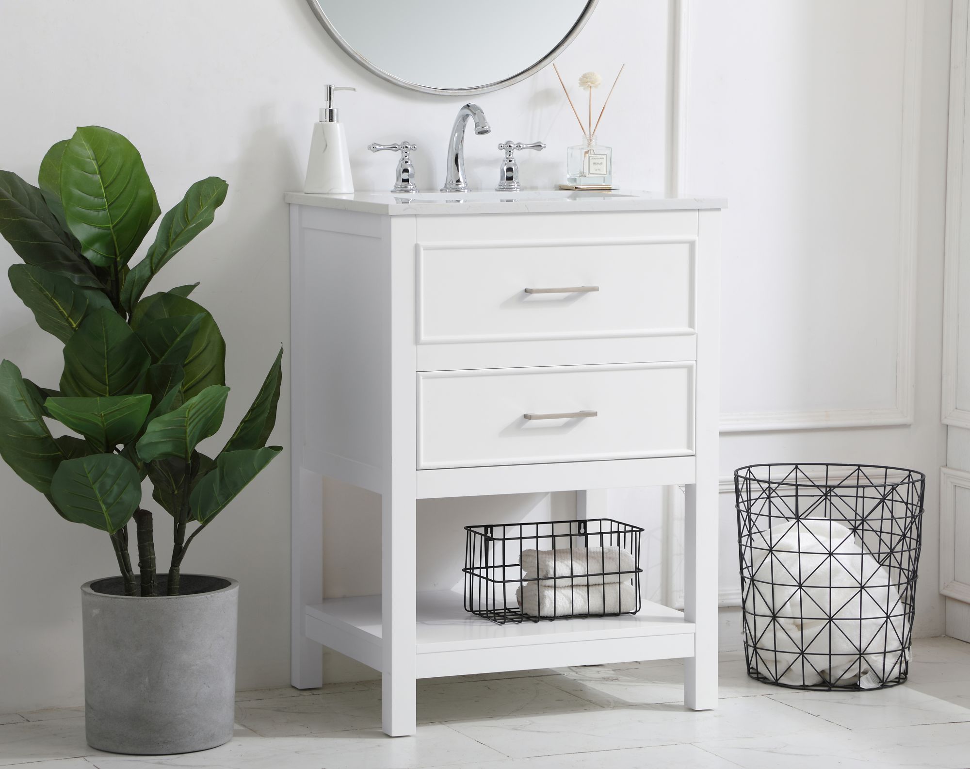 Image 3 Sinclaire 24" Wide White Single Sink Bathroom Vanity more views