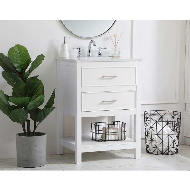Image 3 Sinclaire 24" Wide White Single Sink Bathroom Vanity more views