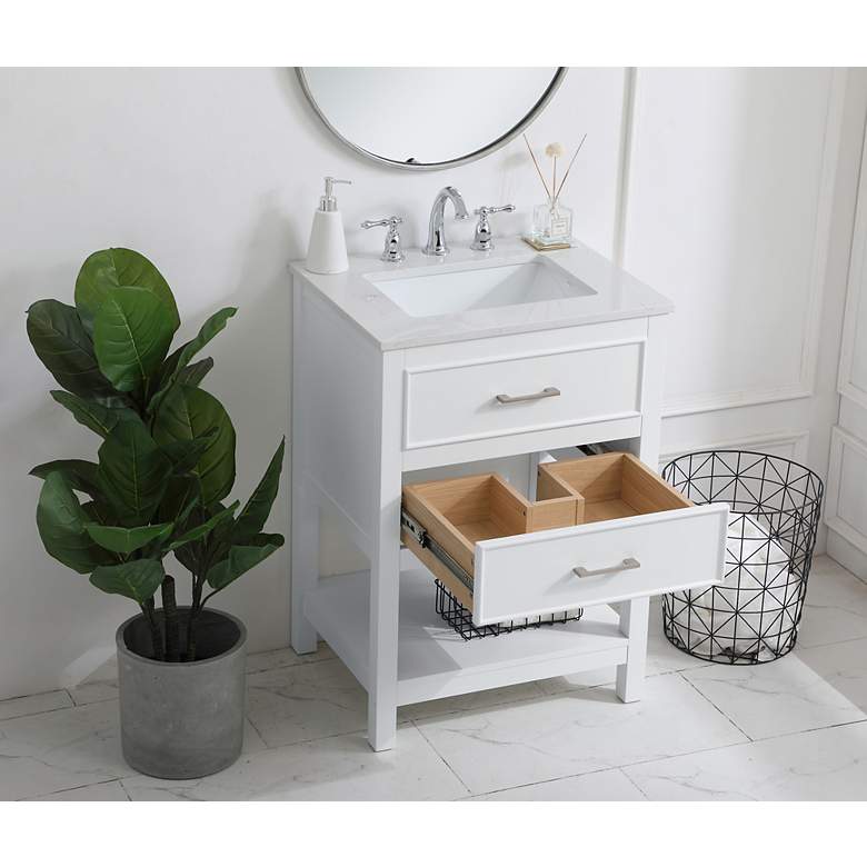 Image 4 Sinclaire 24" Wide White Single Sink Bathroom Vanity more views