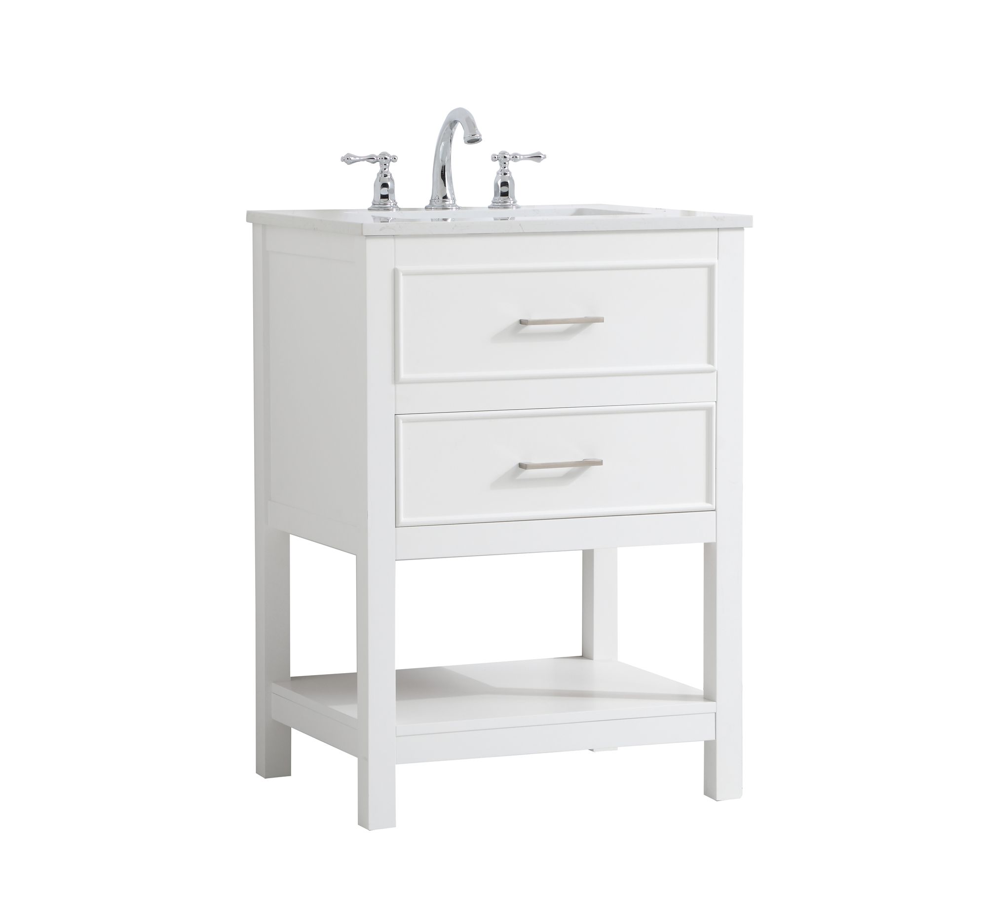 Sinclaire 24" Wide White Single Sink Bathroom Vanity