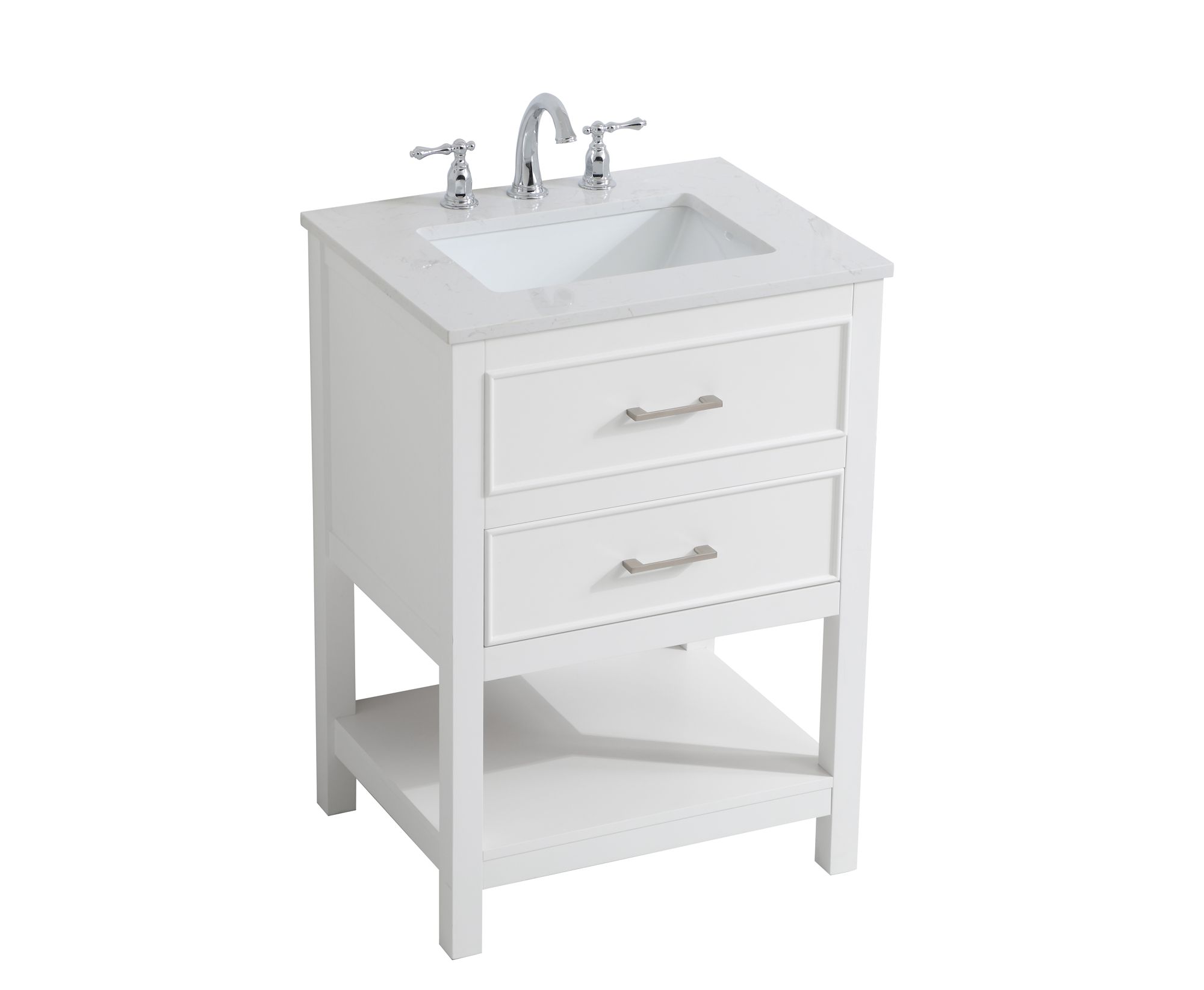 Sinclaire 24" Wide White Single Sink Bathroom Vanity