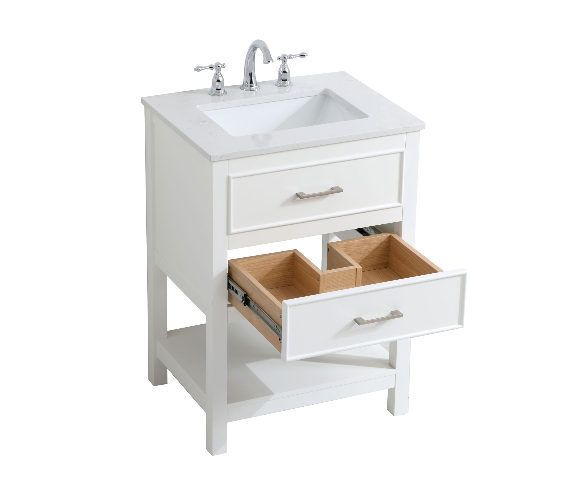 Sinclaire 24" Wide White Single Sink Bathroom Vanity