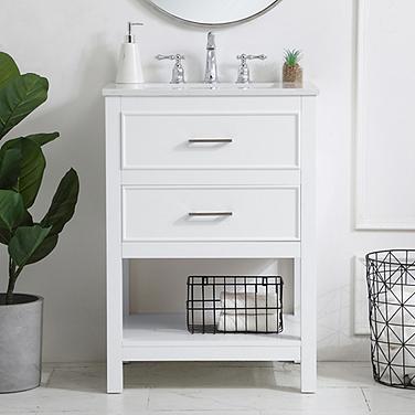 Sinclaire 24" Wide White Single Sink Bathroom Vanity