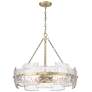 1_Sinclara 24 3/4" Wide Vintage Brass 4-Light Pendant