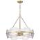 Sinclara 24 3/4" Wide Vintage Brass 4-Light Pendant