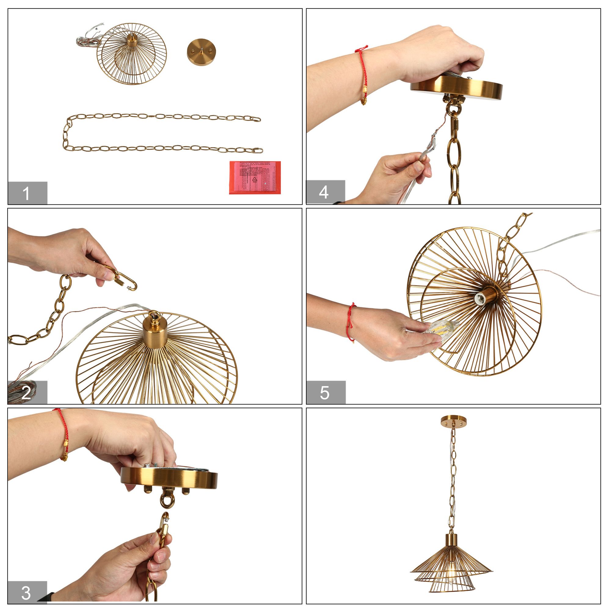 Sinfi 1-Light Brass Pendant Light