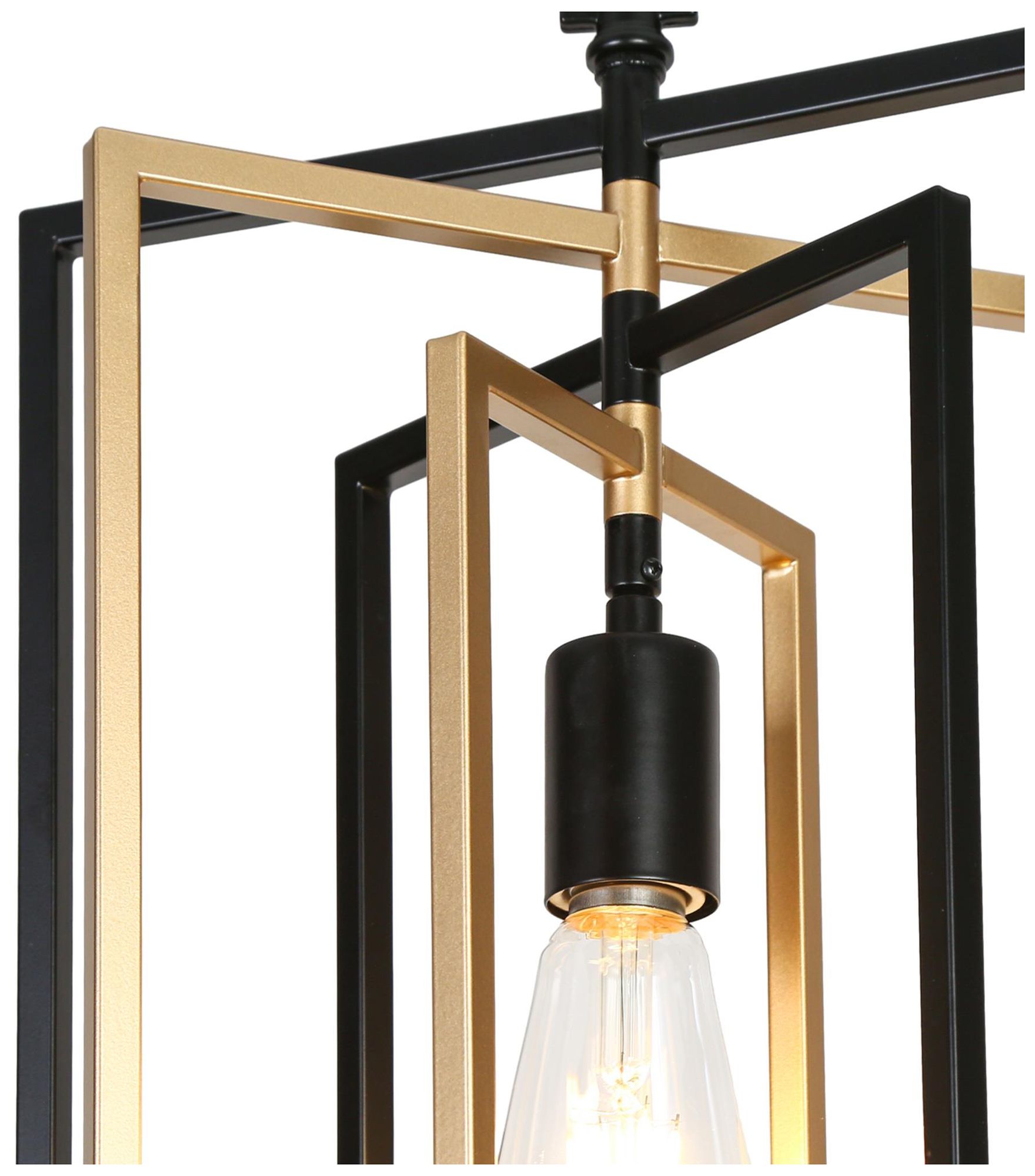 Thumbnail4 of Sinfi 12"W Matte Black and Satin Brass Metal 1-Light Pendant more views